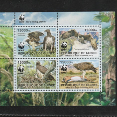 Guinea 2013-WWF,Fauna,Pasari,Vultur Martial,Serie 4 val.in bloc,Mi.9865-9868KB I