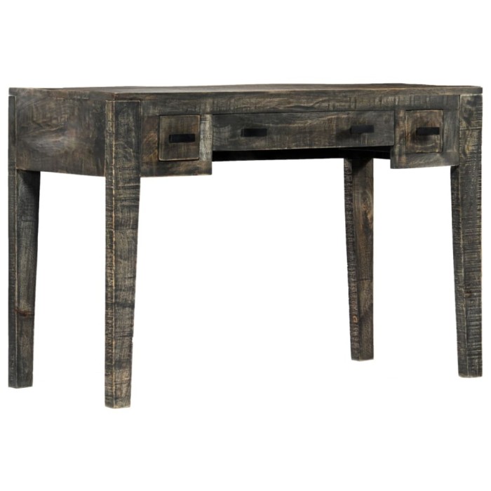 vidaXL Birou, negru, 110 x 50 x 75 cm, lemn masiv de mango