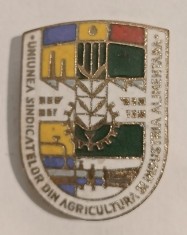 INSIGNA UNIUNEA SINDICATELOR DIN AGRICULTURA SI INDUSTRIA ALIMENTARA INDUSTRIE UNIUNE ( CITITI DESCRIEREA )