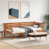 VidaXL Pat de zi fără saltea, maro ceruit, 90x190 cm, lemn masiv pin