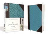 NIV, Journal the Word Bible, Imitation Leather, Brown/Blue, Red Letter Edition, Comfort Print: Reflect, Take Notes, or Create Art Next to Your Favorit