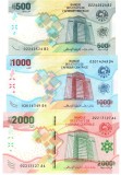 Statele Africii Centrale Set 500-1000-2000 Franci 2020-22 P-W700-2 Hibrid UNC