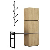 Cumpara ieftin Dulap Pantofi Mello din stejar - culoare antracit 109x39x149cm