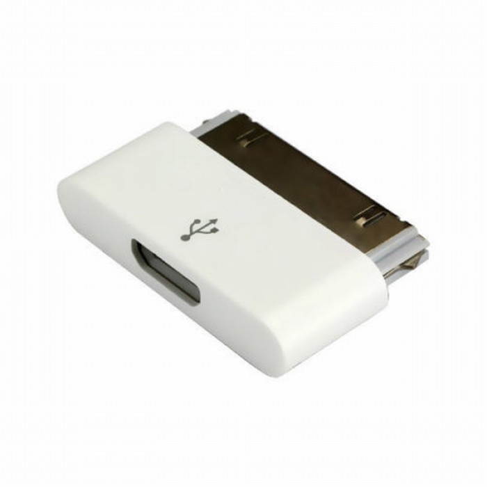 Adaptor incarcator compatibil Iphone/ Ipad 2/3/4 cu 30 pini de la microUSB , Active, alimentare telefon micro usb