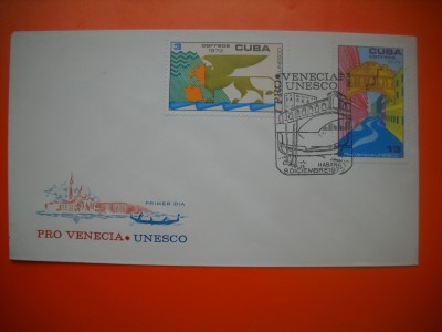 HOPCT PLIC FDC S NR 373 UNESCO VENETIA / VENEZIA -1972 CUBA foto