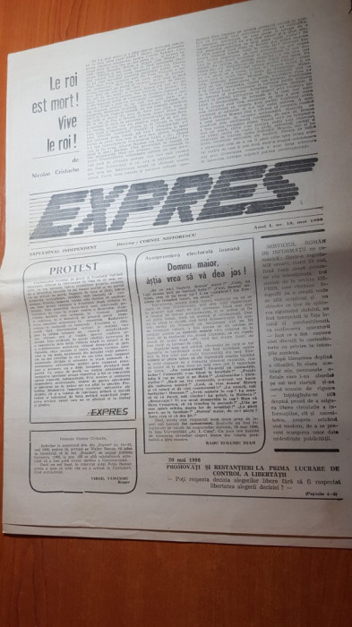 ziarul expres 18 mai 1990-in romania complotul iese la iveala