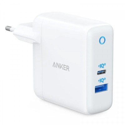Incarcator Retea Anker PowerPort PD+ 2, 35W, 3A, 1 x USB-A - 1 x USB-C, Alb A2636G21 foto