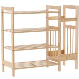 Pantofar din bambus cu 4 rafturi, suport de umbrele, 74x28x66cm, natur Household NewTrend