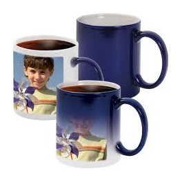 Cana personalizata termosensibila mov / albastra foto