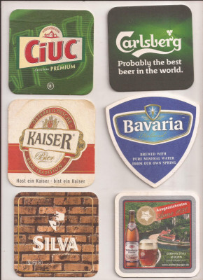 N28 - Lot 10 bucati diferite - suport pentru bere din carton / coaster foto