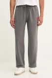 American Vintage pantaloni de trening din bumbac culoarea gri, cu imprimeu, MPLI05B