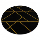 Exclusiv EMERALD covor 1012 cerc - glamour, stilat, marmură, geometric negru / aur, cerc 200 cm