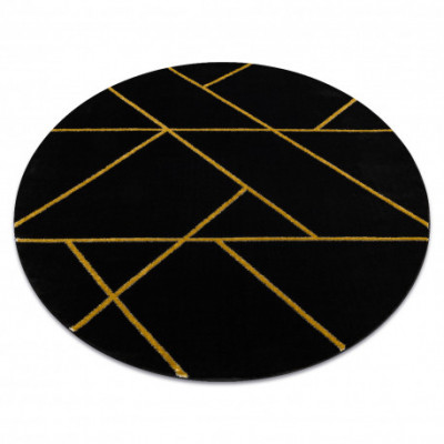 Exclusiv EMERALD covor 1012 cerc - glamour, stilat, marmură, geometric negru / aur, cerc 200 cm foto