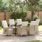 vidaXL Set de masă pentru grădină cu pernă 7 pcs Bej Rattan poli 3379559