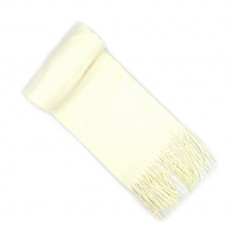 Fular elegant casmir fin, alb, uni, 202 x 71 cm foto
