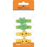 Set 4 elastice pentru par cu broscuțe și puișori, bumbac, Top Choice 25761