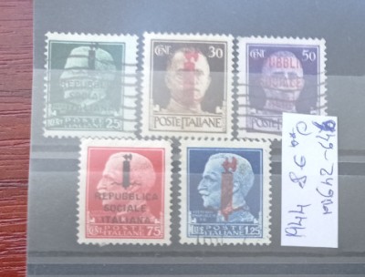 TS21 - Timbre serie Italia 1944 mi642-646 foto