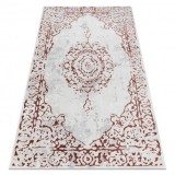 Covor ALLURE 1961 Ornament, cadru - Structural, elegant, glamour alb / roz, 180x270 cm