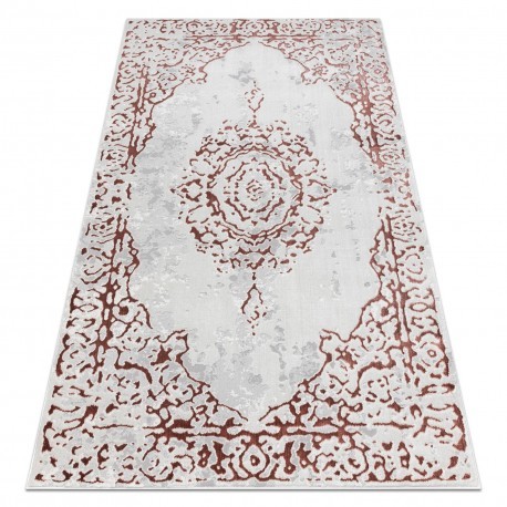 Covor ALLURE 1961 Ornament, cadru - Structural, elegant, glamour alb / roz, 200x290 cm