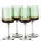 Set 4 Pahare Vin Navaris, 400 ml, cu picior, verde, design modern, 56212.05