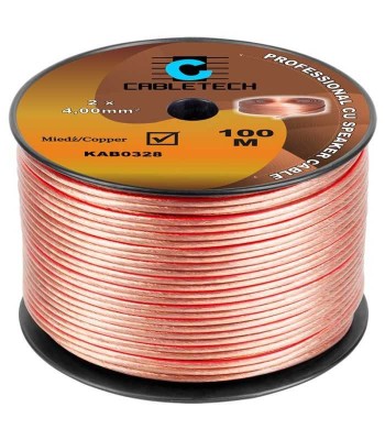 Cablu difuzor 4mm x2 cupru transparent Cabletech KAB0328 foto