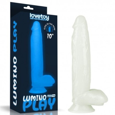 Dildo fosforescent cu ventuza Lumino Play 25 cm foto