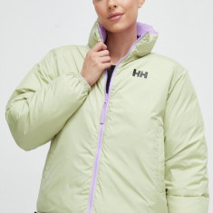 Helly Hansen geaca cu doua fete femei, culoarea violet, de iarna, oversize