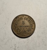 Franta 5 Centimes 1893 Piesa Frumoasa de Colectie, Europa