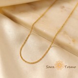 Lant Eleganta Fina Unisex , Lant placat cu 3 straturi de aur 18K Brazilia, cu stanta, 50 cm