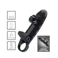 Prelungitor Penis Walberto cu Vibratii, TPE, Negru