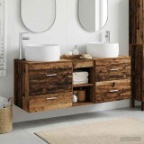 Cumpara ieftin Set mobilier de baie suspendat 3 buc. Lemn vechi