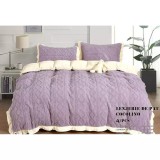 Cumpara ieftin Lenjerie Cocolino Cu Blanita Pentru Pat Dublu, 4 piese, Lila- LJ1004