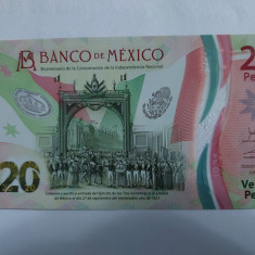 Mexic 20 Pesos Comemorativa 2021 Polimer Seria AB Semnatura 1 UNC