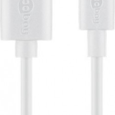 Cablu USB 2.0 A tata - USB-C, 1m, alb, Goobay