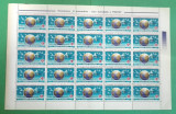 TIMBRE ROMANIA MNH LP1357/1994 Ziua Mondială a Postei supratipar Coală 25 timbre
