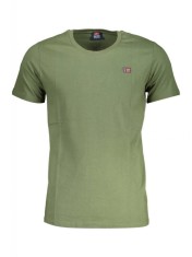 Tricou barbati, cu mini logo brodat, Regular fit, verde inchis (Marime: XL) foto