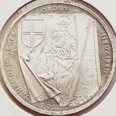 507 Germania 10 mark 1990 Teutonic Order - J - km 176 argint foto