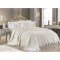 Set Lenjerie + Cuvertura de lux Matlasata cu broderie Eleganta 6 piese Alb