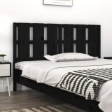 Cumpara ieftin Tăblie de pat, negru, 155,5x4x100 cm, lemn masiv de pin