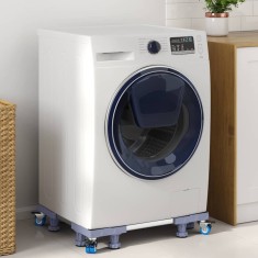 vidaXL Suport pentru mașina de spălat Manual Gri 66 x 66 x 12 cm Metal 42009959