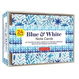 Blue &amp; White Note Cards - 24 Blank Cards