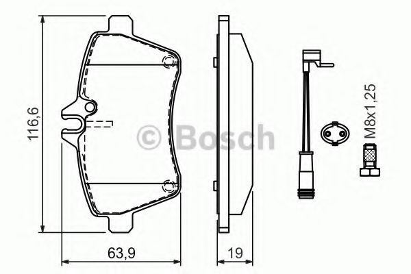 Set placute frana,frana disc MERCEDES A-CLASS (W169) (2004 - 2012) BOSCH 0 986 494 087