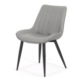 Scaun living si bucatarie BUC 203, piele ecologica, picioare metalice, 110 kg