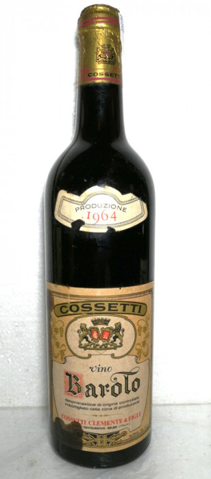 Z 30 -vin BAROLO, doc, COSSETTI, recoltare 1964 cl 72 gr 13,5