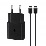 Incarcator Priza Type-C 15W, Fast Charging, Cablu Type-C la Type-C - Samsung (EP-T1510XBEGEU) - Black (Blister Packing)