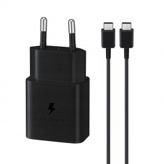 Incarcator Priza Fast Charging, PD 25W, cablu Type-C la Type-C 3A - Samsung (EP-TA800XBEGWW) - Black (Blister Packing) foto