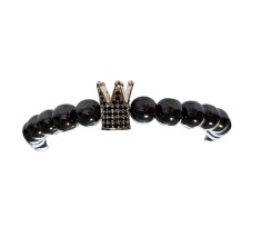 Bratara cu pietre naturale, Onix, Silver Crown, A4B138-1
