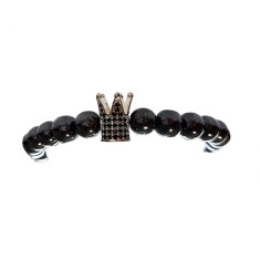 Bratara cu pietre naturale, Onix, Silver Crown, A4B138