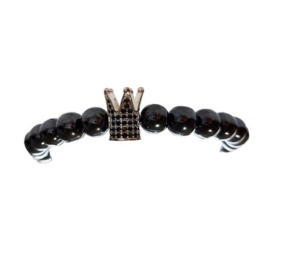Bratara cu pietre naturale, Onix, Silver Crown, A4B138 foto