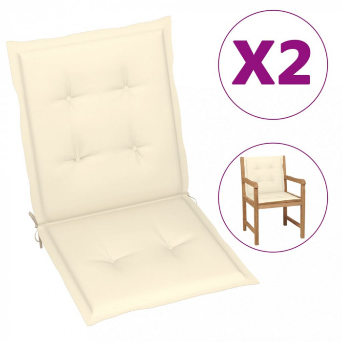 Perne de scaun de grădină, 2 buc., crem, 100x50x3 cm